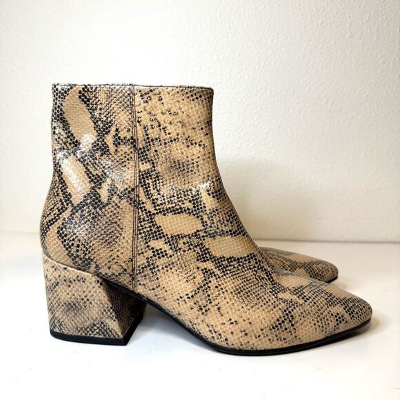 Vagabond Block Heel Snake Print Ankle Booties Size 40 - Picture 1 of 10